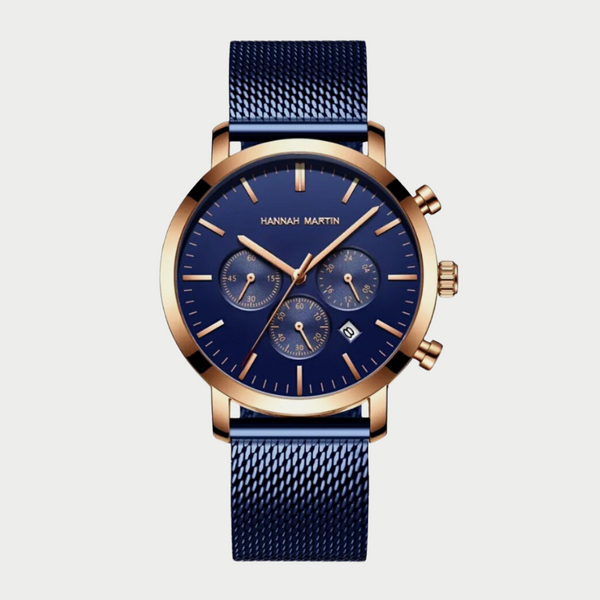 Relógio Masculino Icônico Social Azul/Dourado